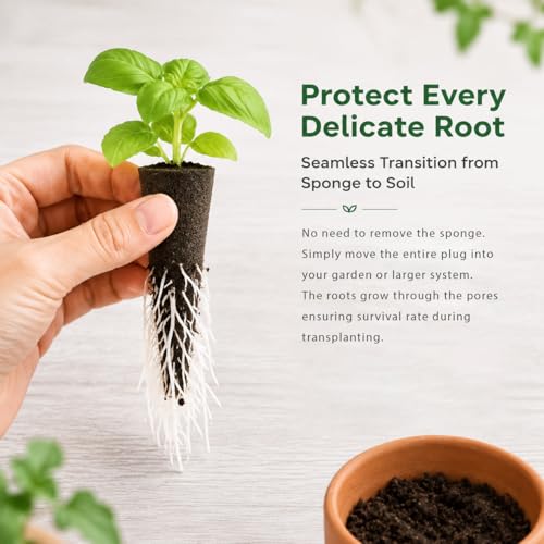 MAQIHAN 100 Grow Sponges for Hydroponics - Seed Starter Pods for Planting