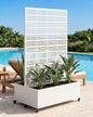 Louvered Privacy Planter Box with Trellis, Patio Balcony - White - color: Dual Planter Box - Matte White