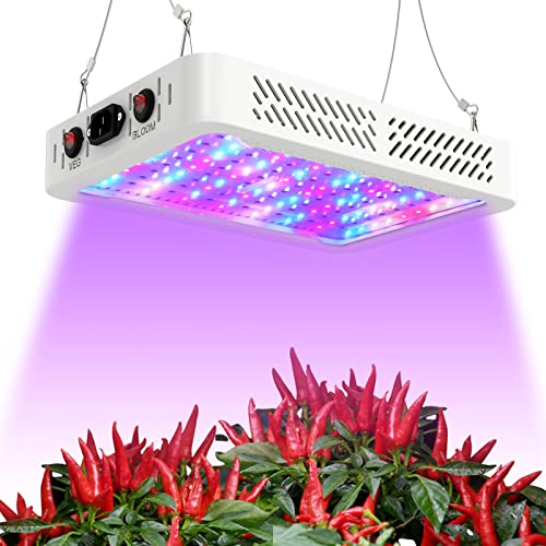 TATU 1000w LED Grow Light for Indoor Plants, Full Spectrum Plant Light - size: 12.6"D x 8.7"W x 1.9"H