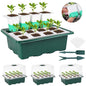 Sondiko Silicone Seed Starter Tray, 48 Cell Reusable Seed Starter Kit, Seedling Starter Trays with Humidity Dome, Mini Greenhouse Germination Kit, Perfect for Starting Vegetable, Flower & Herb Seeds - size: 48-Cell