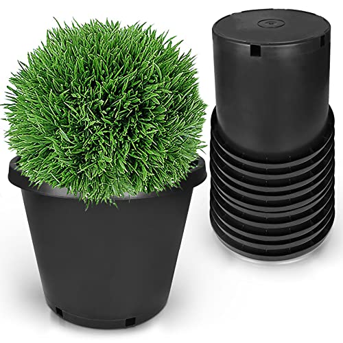 10-Pack 12.7 Gallon Round Planter Nursery Pots, Flower Plant Container Injection Molded Plastic Nursery Pots Gardening Pot for Indoor Outdoor Vegetables, Succulents, Black - color: Black, size: Round-15Gallon-10pcs
