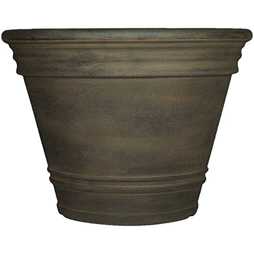 Sunnydaze Franklin 20'' Large Plastic Planter Pot for Plants, Sable - color: Sable