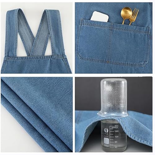 Adult Cross Back Apron, Stain Resistant Cotton Apron with Pockets ﻿ - color: D