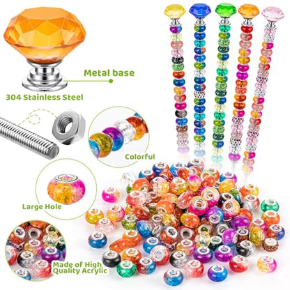 230 Pcs Beaded Garden Stakes DIY Fairy Wand Kit, 12 in - size: 10 IN Diamonds