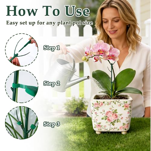 15Pack Adjustable Plant Support Pole,Garden Stakes for Climing Stackable (15)