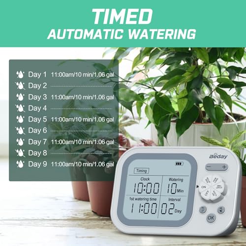 Automatic Plant Waterer Self Watering System Indoor for 15 Potted Plants Pack of 2, Auto Drip Irrigation Kit Programmable Water Timer w Smart Humidity Detection - size: Pack of 2