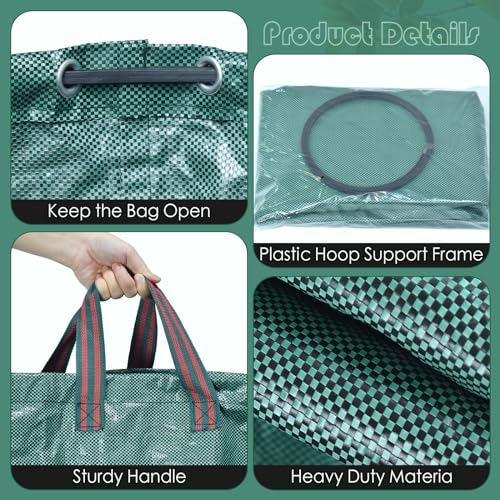 Leaf Bags, 2-Pack 72 Gallons Reusable Yard Waste Bags with 4 Handles