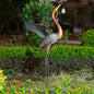 48'' Large Heron Garden Statue with Solar Lantern - color: 48 Inch Brown With Solar Lantern