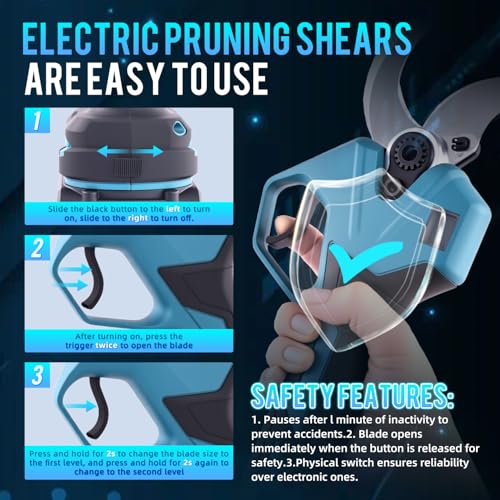 RYOJEGK 1.6" Brushless Electric Pruning Shears with 2x2.0Ah Battery