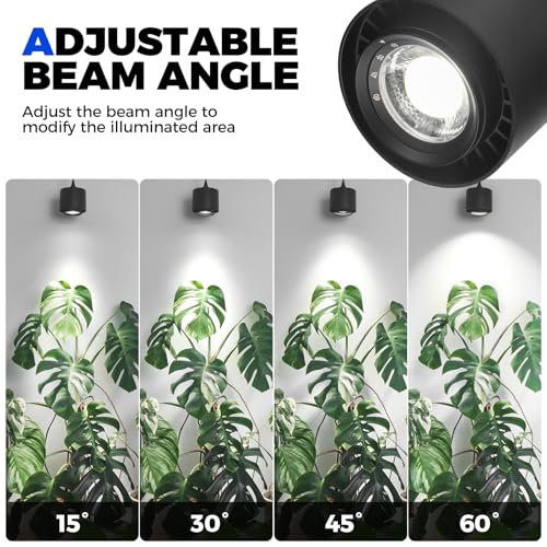 Barrina TR40 Hanging Plant Lights for Indoor Plant, 40W 5000K Full Spectrum - color: 5000K-Black
