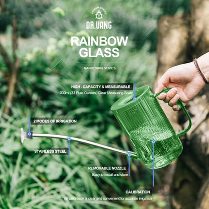 Small Watering Can Indoor Plants with Long Spout (1L, Green) - color: Green