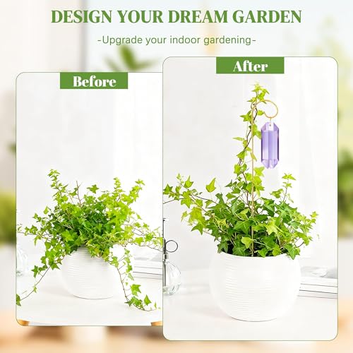 7 Pack Crystal Prisms Suncatcher Plant Stake for Indoor Window Sun Catchers - color: 7 Pack Colorful