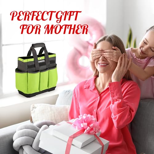 WORKPRO Garden Tool Bag with Waterproof Plastic Base, 8 Pockets