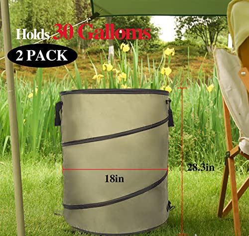 2 Pack 30 Gallon Collapsible Lawn and Leaf Bag Pop-Up Trash Can
