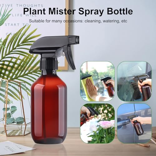 Teyssor Spray Bottles Water Spray Bottle - BPA Free - 10 oz/300 ml Plastic Refillable Containers Fine Mist Small Spray Bottle with Adjustable Nozzle for Hair, Cooking, Cleaning - color: Brown-2 pack