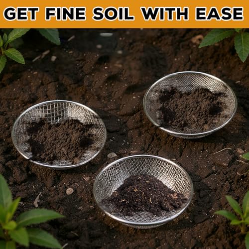 Sifter.Size 1/4" Mesh Soil Sifter Sieve - Heavy Duty Galvanized Screen for Compost, Dirt, Rocks, Gravel & Garden - Fits 5 Gallon Bucket, Rust-Resistant - Composting & Sifting Tool - style: 1/4 In