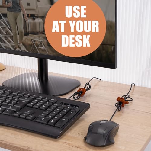 HOMEE 24Pcs Reusable Silicone Cable Twist Ties with Holes 6, 12, 18 inch - color: Brown, size: 6"+12"+18" - 24 PCS
