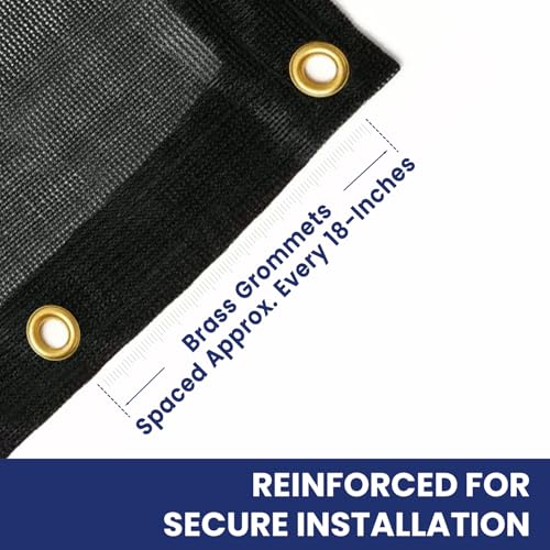 Tarps Now 8' x 10' Heavy Duty Mesh Tarp with 75% Shade and Brass Grommets - Multipurpose Protective Cover Tarpaulin with Air Flow for Tie Downs, Shade, Fences, Canopies, Dump Trucks - Black - size: 8' X 10'