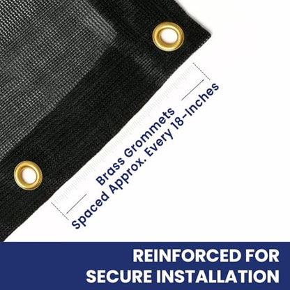 Tarps Now 8' x 10' Heavy Duty Mesh Tarp with 75% Shade and Brass Grommets - Multipurpose Protective Cover Tarpaulin with Air Flow for Tie Downs, Shade, Fences, Canopies, Dump Trucks - Black - size: 8' X 10'