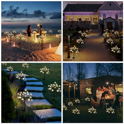 8 Pack Solar Lights Outdoor Waterproof, Garden Lights Solar Flowers - color: Warm White Cherry 8Pack