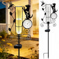 YJFWAL Metal Dog Solar Rain Gauge Outdoor with LED Light and Thermometer - color: Dog