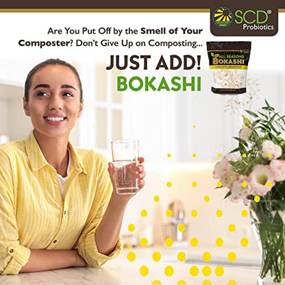 All Seasons Bokashi Compost Starter 2 lbs (1 Gallon) - Dry Bokashi Bran for Kitchen Compost Bin, Compost Food Pet Waste Quickly & Easily with Low Odor by SCD Probiotics - size: 2 lb