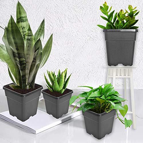 10 Gallon Square Nursery Pots Plant Pots Growing Pots Nursery Container for Planting Soil Plants 10Pcs - color: Black, size: 10 Gallon