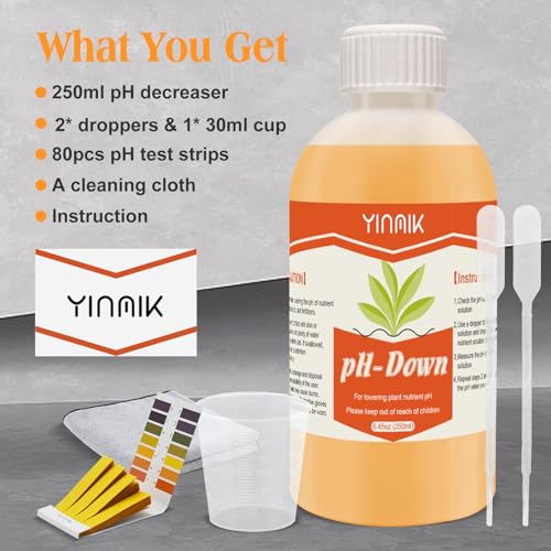 General Hydroponics pH Down Liquid, pH Control Liquid Decreases pH Levels - color: Orange pH Down