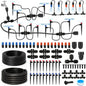 Drip Irrigation System with Quick-Connect, 248FT Complete Kit - size: 34FT 1/2''Main tube+214FT 1/4'' tube