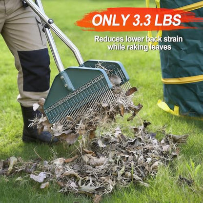 YEELOR Leaf Grabber Rake, 36.6 Inches, 3.3 Pounds（Straight Grip）