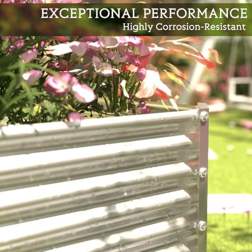 2 Pack Tall Corrugated Galvanized Steel Raised Garden Bed Outdoor, Metal Above Ground Garden Bed for Vegetables and Flowers, Rectangle Raised Beds for Gardening-6x3FT - size: 6x3FT