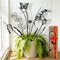 9-Piece Black Metal Butterfly Meadow Garden Stake Set - style: Black_Butterfly Meadow Set