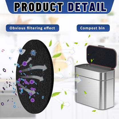 Reallnaive Square Compost Bin Charcoal Filter Sheets, Activated Carbon