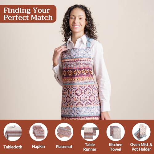 Maison d' Hermine Aprons for women with Pocket 100% Cotton (27.50"x31.50") - color: 050 - Fair Isle