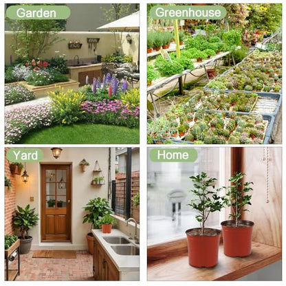 100 Pcs Plant Nursery Pots, 6 Inch Large Plant Seedling Pots with Labels Plastic Plant Flower Pots with Drainage Holes Indoor Outdoor for Succulent Cutting Transplanting - size: 6"