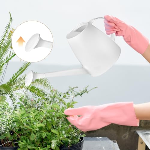 Plant Watering Can for Home Plant Garden 1/2 Gallon White - color: White