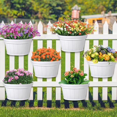 Layhit 6 Pcs Wall Hanging Planters, 12 Inches, White - color: White, size: 12 Inches