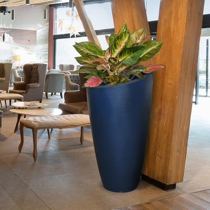 Mayne Modesto 42in Tall Round Modern Planter, Neptune Blue - color: Neptune Blue, size: 42 Inch
