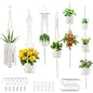 SFENNGPET Macrame Plant Hangers, 6Pack Hanging Planters for Indoor Plants - color: White
