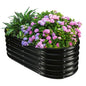 YSEJOMP 17" Tall Oval-Shaped/Elliptic Metal Raised Garden Bed Outdoor Black - color: Black, size: 48X24X16.5 Inches