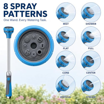 18 Inch Watering Wand for Garden Hose with 8 Spray Patterns