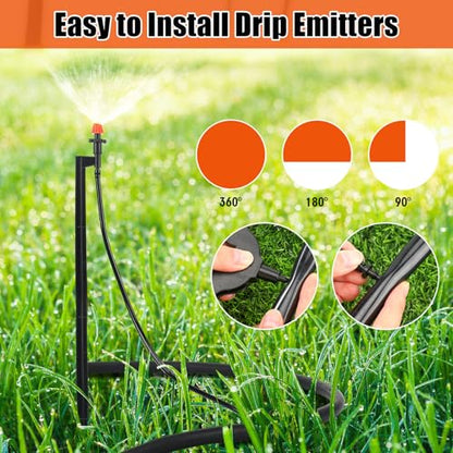 Geelin 25 Pcs 360 Degree Drip Irrigation Emitters, 12" Stake Sprayers - style: 360 Degree