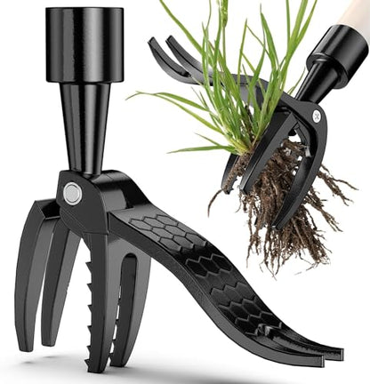 Weed Puller Tool Head Replacement, Weeding Puller Remover Tool Stand Up Heavy Duty for Yard Garden, 4 Claws Steel Head Artifact Uprooting Weeder Tool Design Easily Remove Weeds (No Handle)
