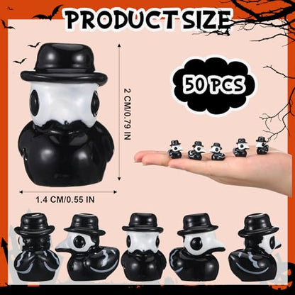 Briwooody 50 Pcs Halloween Mini Plague Doctor Figurine Bulk,Stylish Style - color: Stylish Style