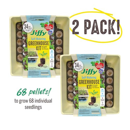 Jiffy Seed Starter Tray Kit, Self-Watering, Seedling Tray, 2 Pack - size: 2 Pack