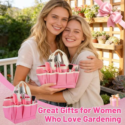 ANPHSIN 44pcs Small Gardening Tools Gifts for Women Beginners, Pink - color: Pink