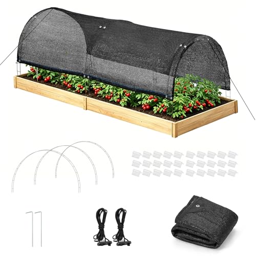 Garden Shade Kits, Shade Cloth with Hoops,78" L x 35" W x 27" H Row Covers
