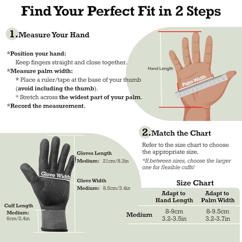 2 Pairs Non Slip TPE Gardening Gloves, Black, M - color: Black-2pairs