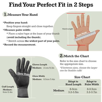 2 Pairs Non Slip TPE Gardening Gloves, Black, M - color: Black-2pairs