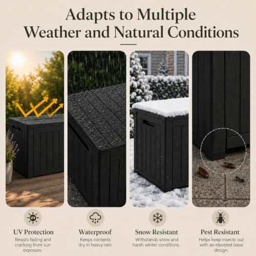 100 Gallon Wwaterproof Ooutdoor Storage Deck Box - size: 100 Gallon